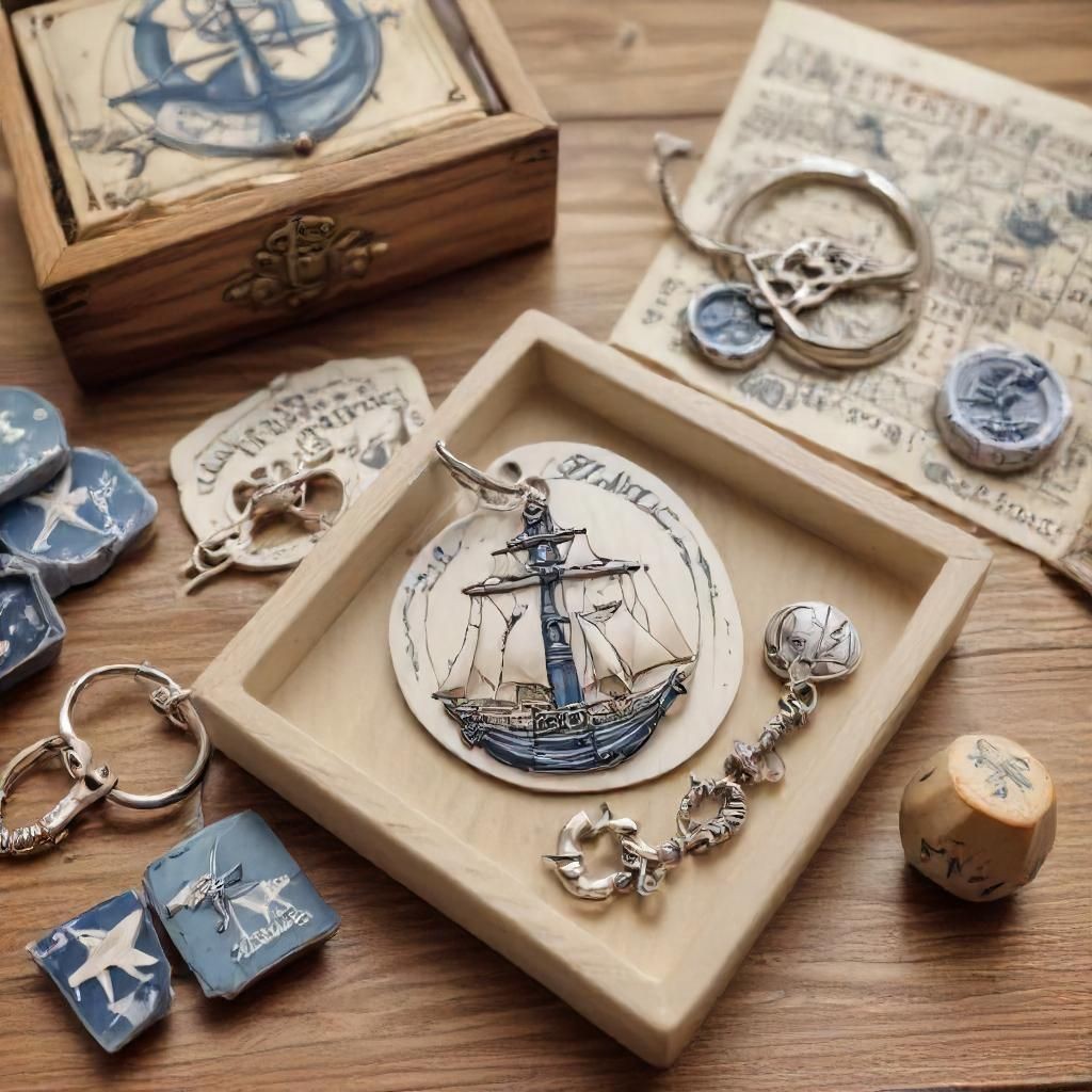 Sailing Ship Keychain: Maritime Nautical Charm
